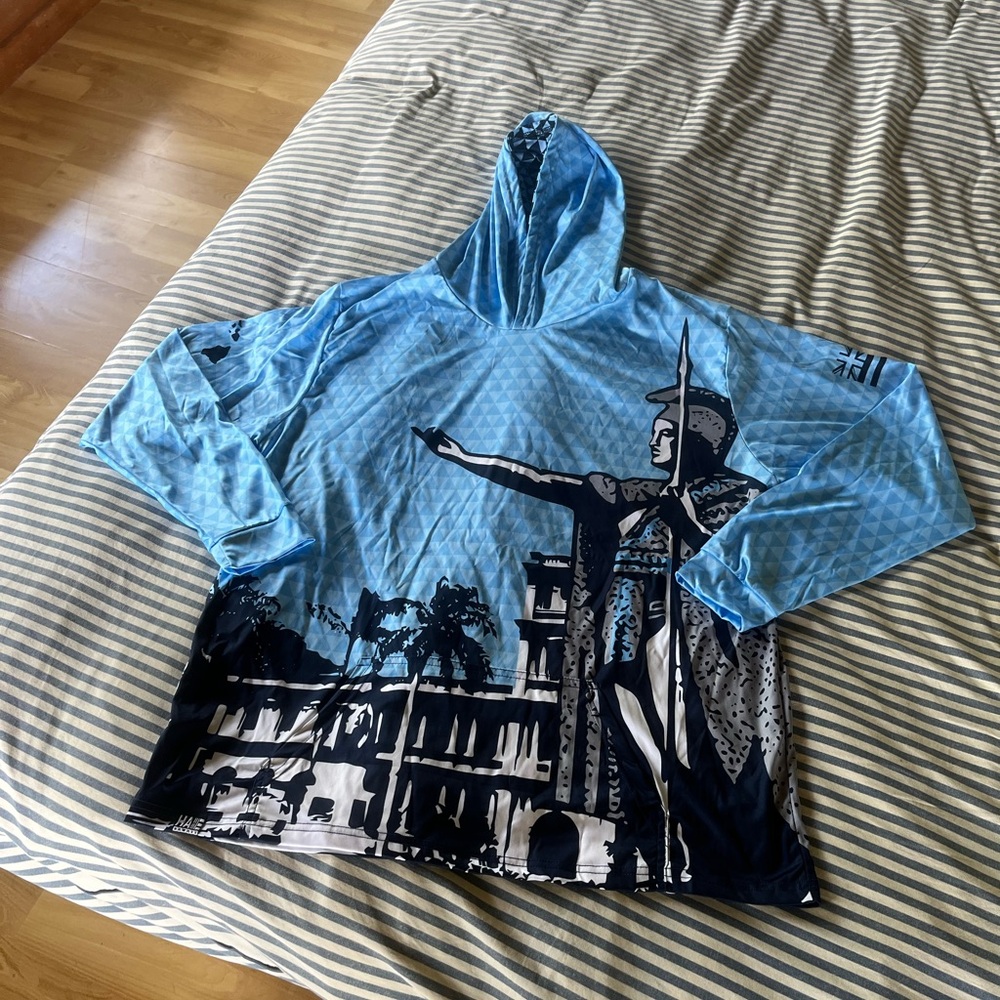 HAE HAWAII Hooded Long sleeve Drifit Blue size L